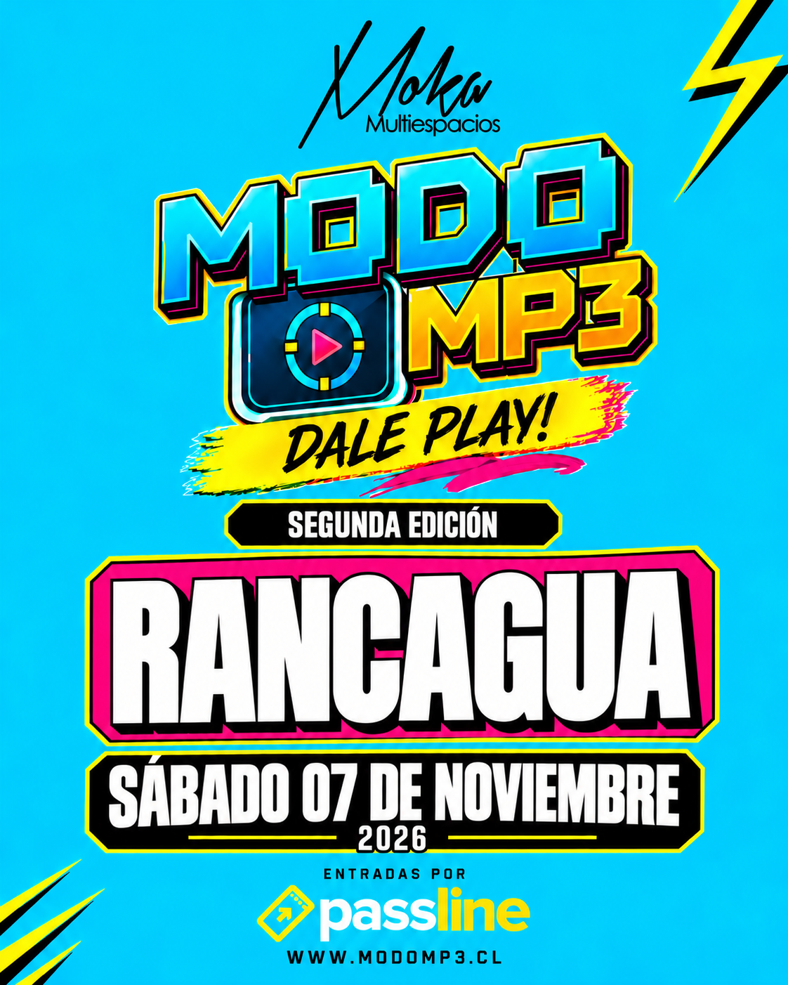 MODO MP3 Rancagua: segunda edición, sábado 7 de noviembre de 2026 en Moka Multiespacios.